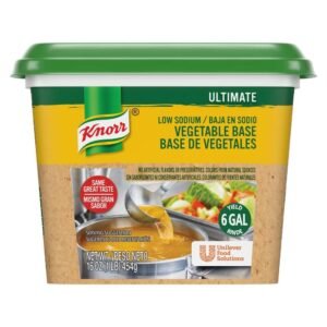 Knorr Professional Ultimate Stock Base (Vegan/Gluten Free/No Artificial Flavors or Preservatives/No added MSG Colors from Natural Sources), Low Sodium Vegetable, 96 Oz, Pack of 6