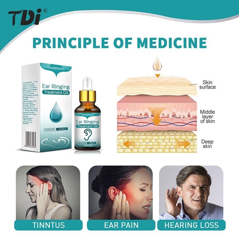1pcs 10ml Ear Ringing Relieving Drops Relieve Deafness Tinnitus Itching Earache Health Care Treatment Relief Drops - Image 3