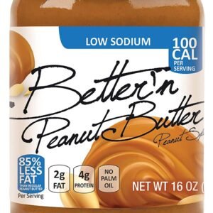 Better'n Peanut Butter, Low Sodium Peanut Spread, Low Fat and Gluten Free, 1 Pound (Pack of 6)