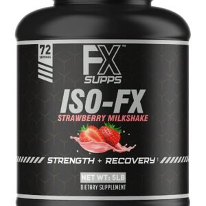Fx Supps Iso-Fx Whey Isolate Protein Powder Strawberry Flavored Drink | Low Carb with BCAAs | Post Workout Recovery Supplement Mix for Men and Women | Boosts Strength and Muscle Growth (5 Pounds)