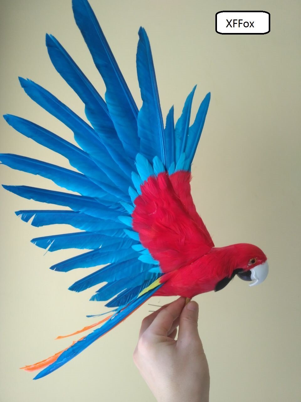 cute real life blue&red parrot model foam&feather wings parrot bird doll gift about 35x50cm d0235 - Image 2