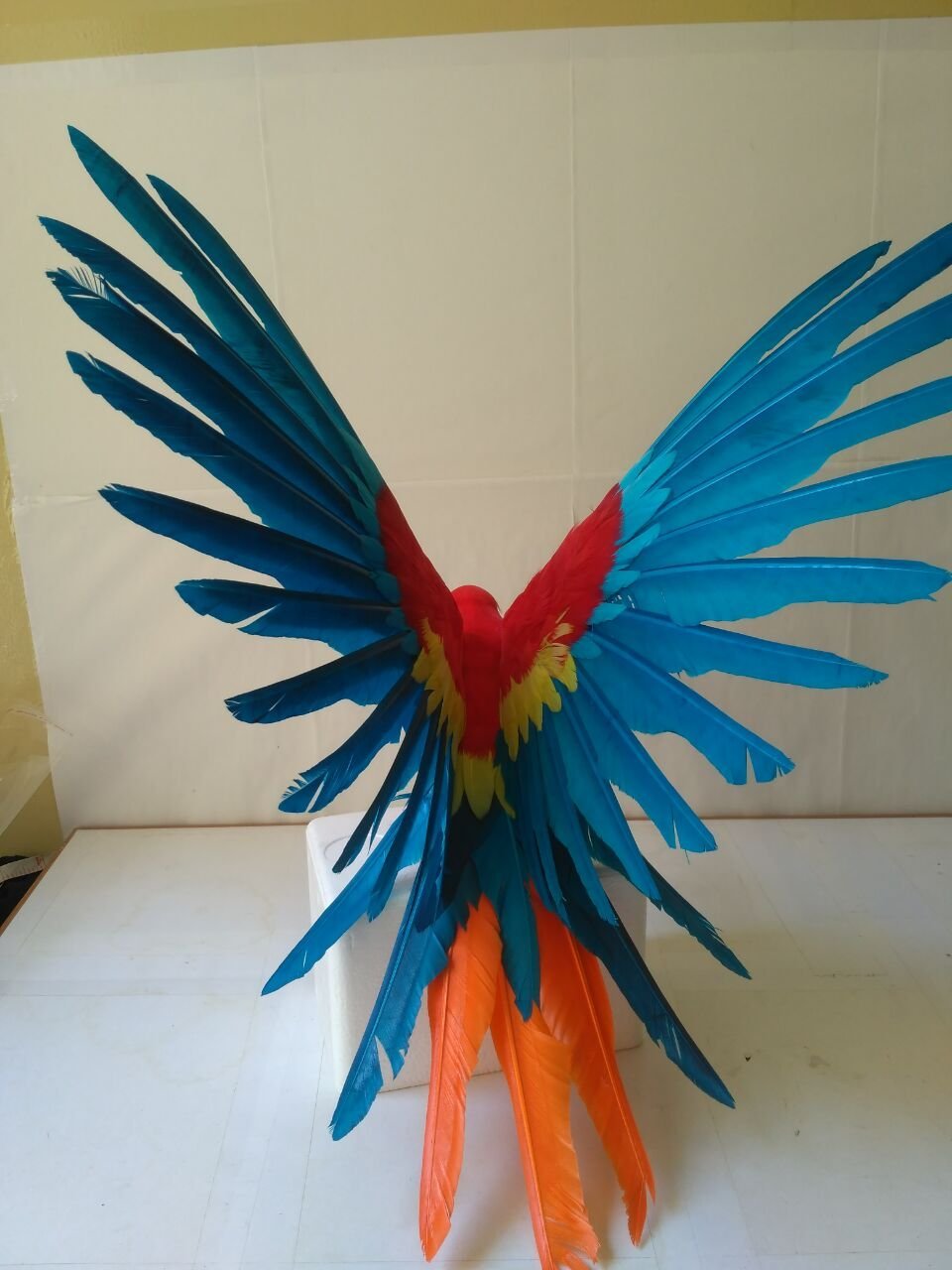 cute real life blue&red parrot model foam&feather wings parrot bird doll gift about 35x50cm d0235 - Image 4
